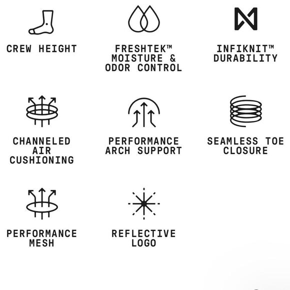 STANCE UNISEX PERFORMANCE SPORT MID CUSHION CREW HEIGHT FEEL 360 w/INFIKNIT NWT - Picture 3 of 4